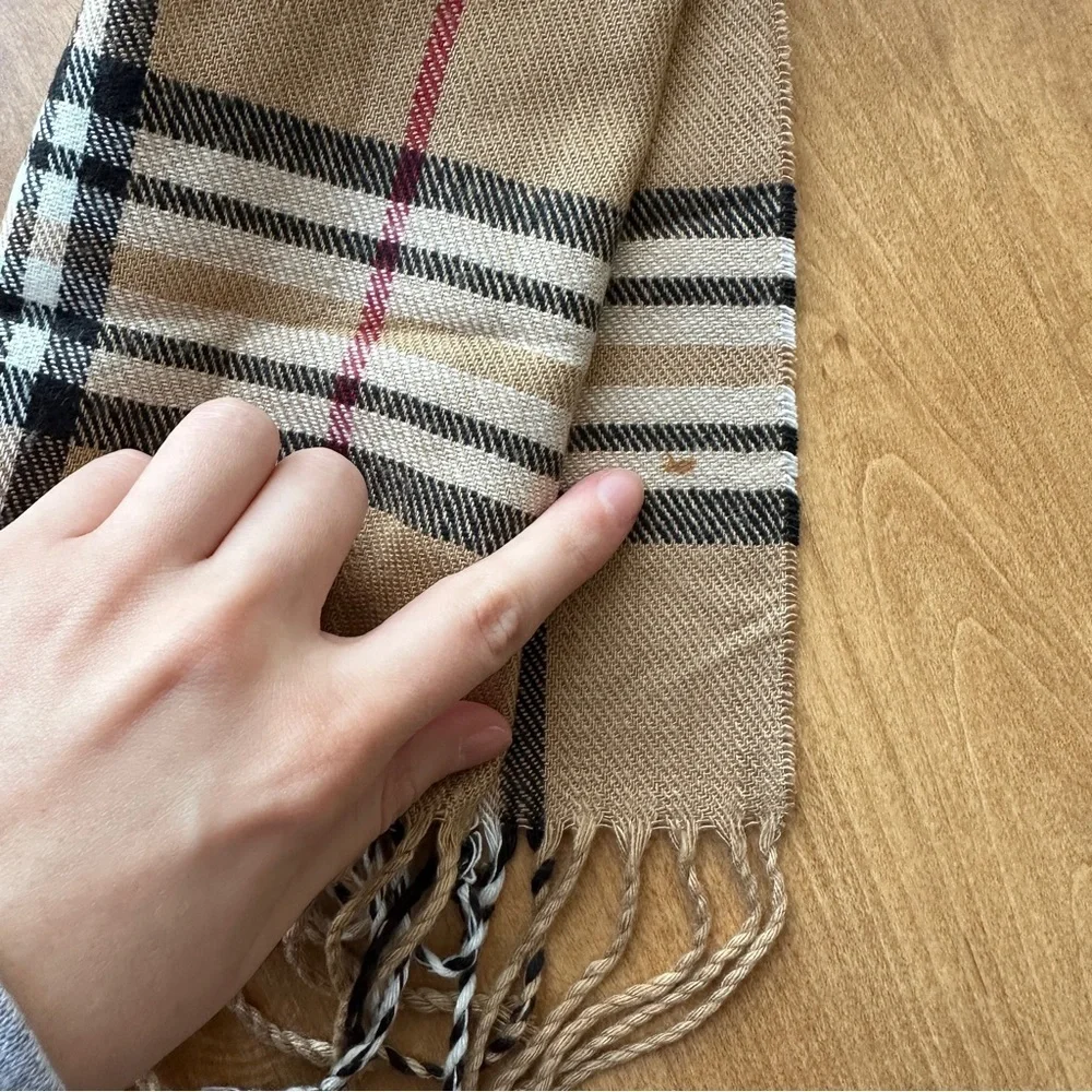 Classic Narrow Check Scarf, Fringe Edged Scarf, Beige/Black/Red
